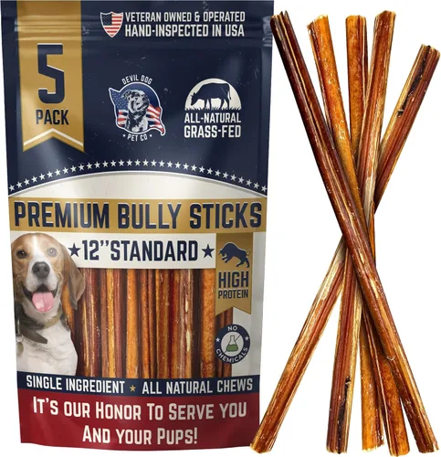 Vista 14 de Devil Dog Pet Co. Palitos Bully Trenzados para Perros – Paquete de 3 Golosinas Masticables de 6 Pulgadas, 100% Naturales, de un Solo Ingrediente