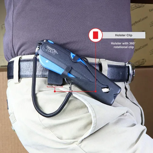 Vista 9 de EasyCut 1000 Cuchillo utilitario retráctil seguro para cortar cajas, azul, 09780