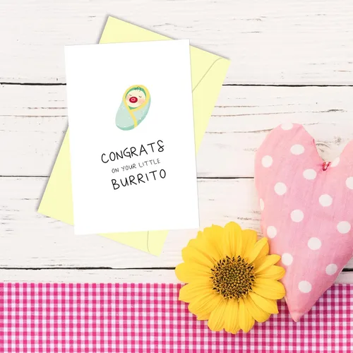Vista 3 de Divertidas felicitaciones para nuevos padres, bonita tarjeta de recién nacido para mamá papá, linda tarjeta de baby shower