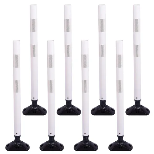 Vista 13 de OrangeStar Paquete de 8 conos de tráfico azules con base de resorte, postes de delineador de 48 pulgadas con rayas reflectantes para seguridad vial