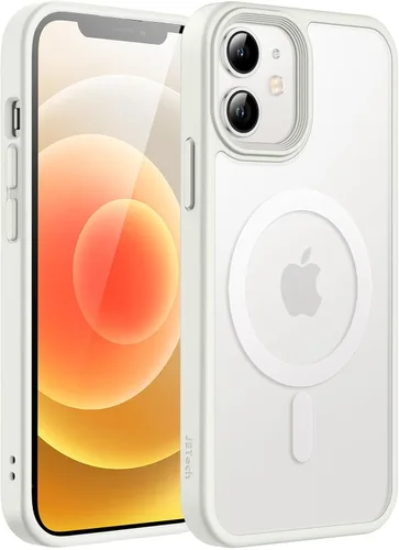 Vista 12 de JETech - Funda magnética mate para iPhone 12/12 Pro, color beige Compatible con MagSafe, parte trasera mate translúcida, protección delgada a