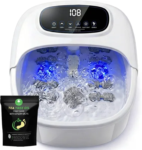 Vista 9 de Bañera de remojo de pies con ozono y UV, masajeador de baño de spa Negro