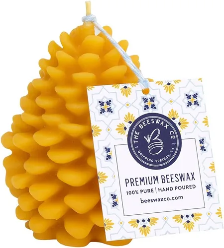 Vista 13 de The Beeswax Co. - Vela grande de cera de abejas de colmena – Perfumada a miel natural, de larga duración y ecológica, mecha de algodón, cera