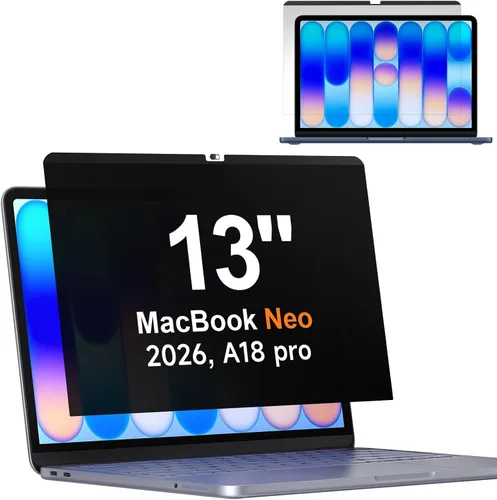 Vista 16 de Pantalla magnética de privacidad para MacBook Pro de 13 pulgadas (2016-2022, M1, M2), filtro de luz azul antirreflejos con cubierta de cámara