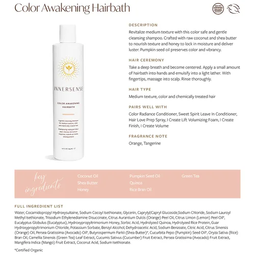 Vista 5 de INNERSENSE Organic Beauty - Champú de baño para el cabello Natural Color Awakening + Acondicionador Color Radiance No tóxico, libre de crueldad