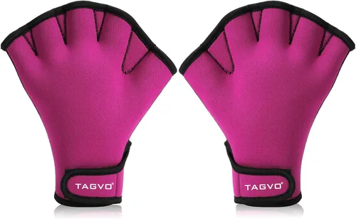 Vista 9 de TAGVO Guantes acuáticos para ayudar a la resistencia de la parte superior, guantes de natación con dedos palmeados y buena costura, sin
