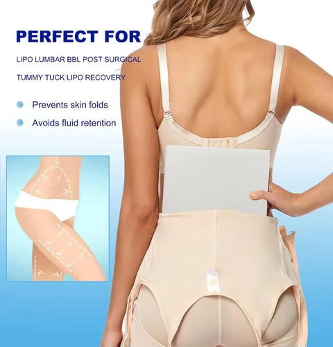 Vista 6 de Paquete de 3 Espumas Lipo - Tabla Abdominal Post Cirugía para Uso con Prendas de Compresión Abdominal Aplanadoras Post Cirugía de Liposucción