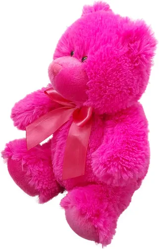 Vista 2 de Anico Oso de peluche rosa intenso de 8 pulgadas, oso rosa brillante, oso pequeño de felpa suave, perfecto para niños, cumpleaños, vacaciones y mucho