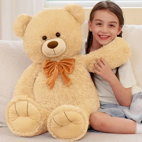 Vista 12 de Tezituo Oso de Peluche Gigante de 47 Pulgadas, Suave Animal de Peluche Grande Tamaño Real de 4 Pies, Juguete de Oso de Peluche, Regalo de San Azul