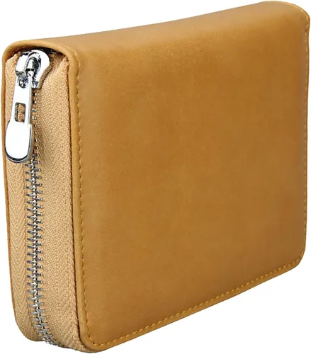 Vista 14 de boshiho Cartera con bloqueo RFID de 24 ranuras para tarjetas de crédito, de piel auténtica, organizador de múltiples tarjetas, con cremallera