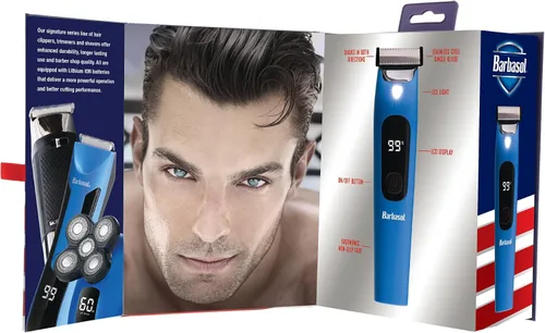 Vista 5 de Barbasol Afeitadora facial y corporal, afeitadora híbrida de una sola hoja, recargable con un tiempo de funcionamiento de 2 horas, afeitado