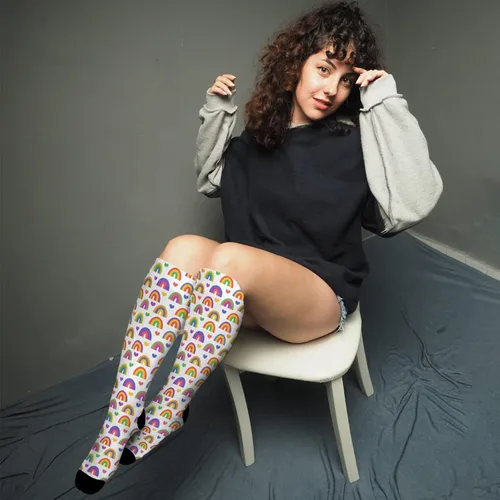 Vista 4 de devor Womens Dress Socks Boot Women Socks Cotton Dress Sock Fashion lesbian gay gay pride bi pride Sock