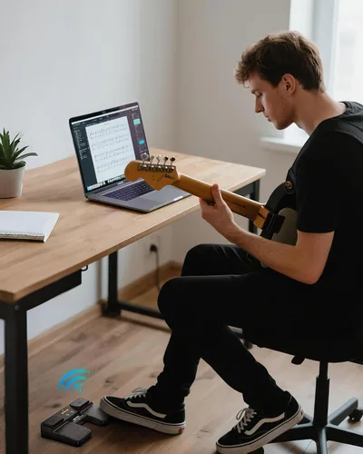 Vista 8 de LEKATO Girador de páginas inalámbrico Bluetooth para iPad, tabletas, teléfonos Android e iOS, pedal silencioso USB iPad para músicos, control