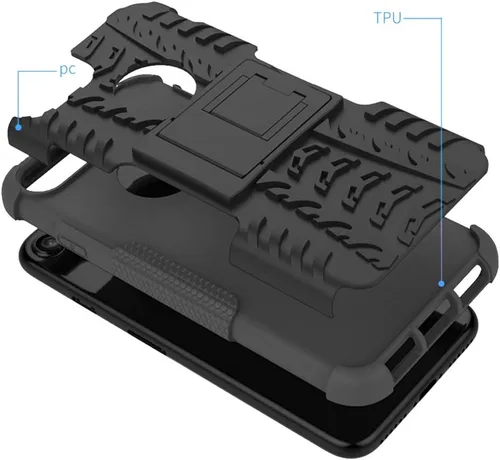 Vista 5 de Funda de teléfono para iPhone 7plus 8plus 7/8 Plus 5.5 con protector de pantalla de vidrio templado y soporte, accesorios híbridos duros