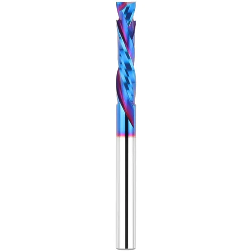 Vista 31 de EANOSIC Brocas de fresadora en espiral de compresión ascendente y descendente de 1/2 pulgada de diámetro de corte con revestimiento nano azul