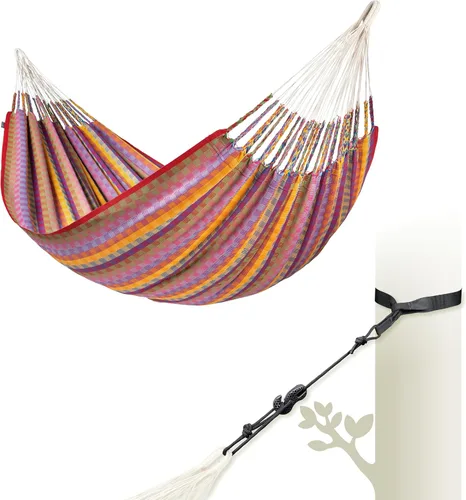 Vista 25 de LA SIESTA Flora Zebra - Hamaca clásica doble de algodón orgánico Cebra