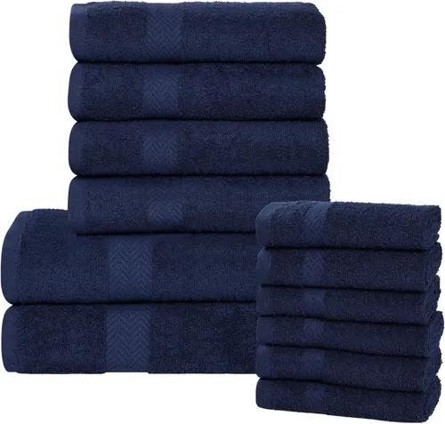 Vista 77 de Superior Juego de toallas surtidas de algodón de 18 piezas, incluye 8 toallas faciales, 6 manos y 4 toallas de baño, artículos esenciales