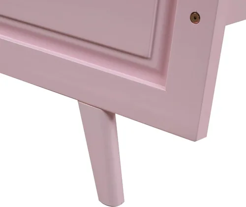 Vista 9 de Anwick Base de cama de plataforma de madera de tamaño individual para niños, base de colchón con cabecera y soporte de listones de madera para niñas