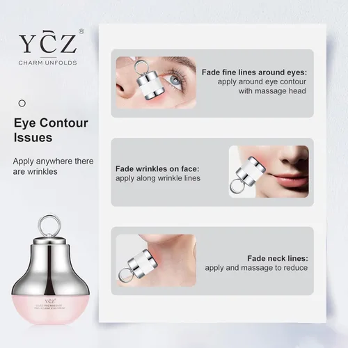 Vista 5 de Crema de masaje eléctrica Ycz para círculos oscuros, reafirmante y suavizante de líneas finas, refrescante para ojos cansados con suave vibración