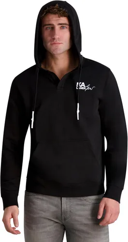 Vista 2 de Karl Lagerfeld Paris Men's Hoodie with Rubber Logo French Terry
