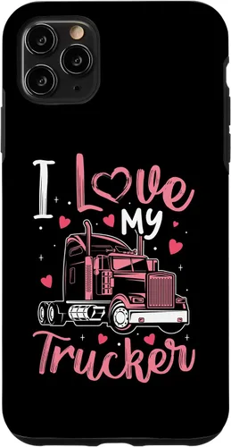 Vista 11 de Funda divertida para iPhone 14 I Love My Trucker para mujer, camionero, esposa, novia