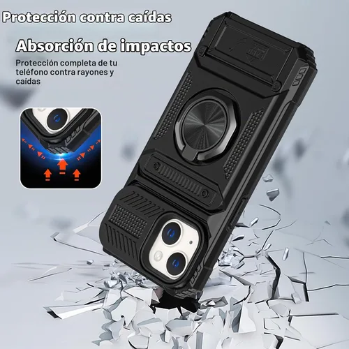 Vista 5 de Vofolen Funda tipo cartera para iPhone 13 con tarjetero