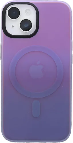 Vista 64 de Funda degradada para iPhone 14 Pro - Diseño multicolor degradado naranja y amarillo, resistente a los impactos y con imanes