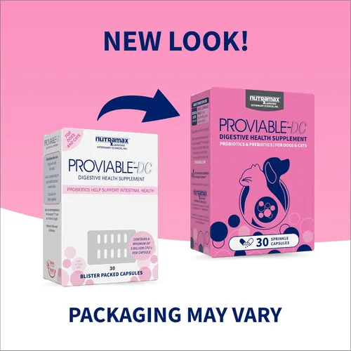 Vista 2 de Nutramax Proviable Probióticos para Perros y Gatos, Suplemento Diario para la Salud Digestiva con Múltiples Cepas de Bacterias, Probióticos