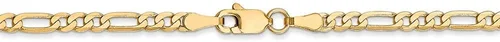Vista 3 de Black Bow Jewelry - Pulsera y tobillera de cadena de Figaro de oro amarillo de 14 quilates
