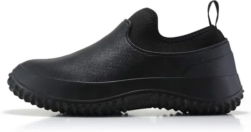 Vista 2 de YUKTOPA Zuecos de trabajo impermeables antideslizantes para hombre y mujer, resistentes al aceite, zapatos de chef de seguridad, zapatos de trabajo