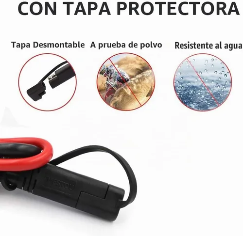 Vista 6 de iMESTOU 10AWG SAE a Anillo O Terminal Arnés 2 Pin Enchufe de desconexión