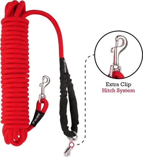 Vista 3 de Tuff Pupper Correa de cuerda de 30 pies de largo resistente para perros Correa de entrenamiento de retirada de perros Correas de cuerda