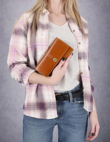 Vista 15 de Timberland - Cartera de piel con solapa RFID para mujer, Rojo, talla única
