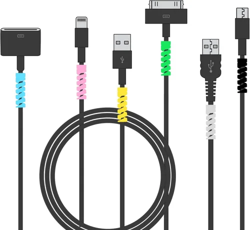 Vista 3 de 120 protectores de cables de carga, protector de cable de mouse, organizador de gestión de cables flexible de silicona, protector de cable