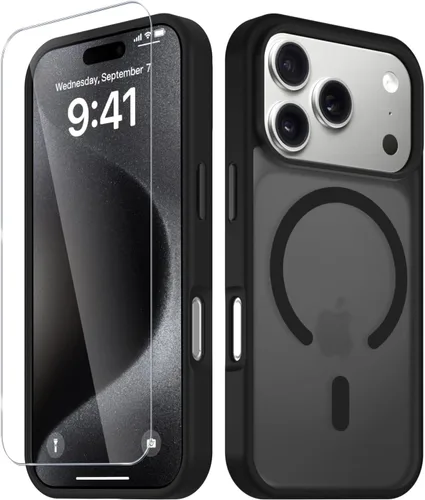 Vista 1775 de Funda para Google Pixel 10 Pro XL, cubierta magnética mate, color negro Fit for MagSafe, Screen Protector included, Shockproof Military Grade