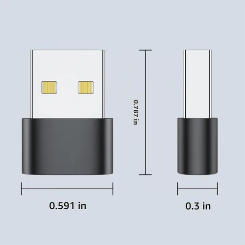 Vista 5 de Adaptador USB C hembra a USB macho (paquete de 8), adaptador de cable de carga tipo C a USB A para iPhone 11 12 13 14 15 Pro Max, Samsung Galaxy