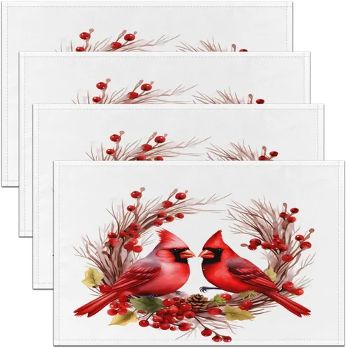 Vista 5 de jejeloiu Juego de 4 manteles individuales románticos de corazón rosa de 12 x 18 pulgadas para niños, para mesa de comedor, interiores y exteriores