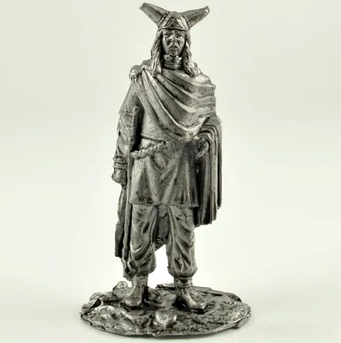 Vista 8 de Jarl escandinavo vikingo, norte, escultura de metal de los siglos 9-10. Colección 2.126 in (escala 1/32) figurita miniatura. soldados de juguete
