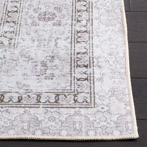 Vista 4 de SAFAVIEH Tucson Collection - Alfombra lavable de 2 pies 6 x 8 pies, beige y verde claro, antideslizante, ideal para zonas de alto tráfico en sala