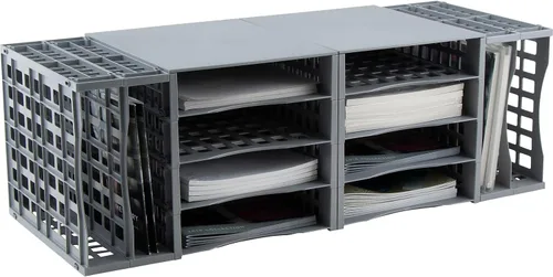 Vista 5 de Advantus Sistema de bandejas configurable a presión, gris, paquete de 12 (39412)