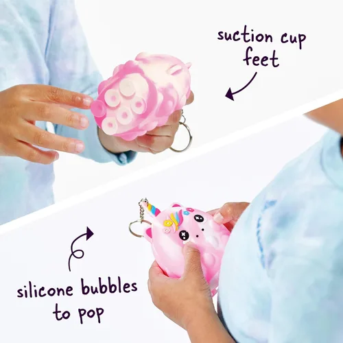 Vista 2 de Juguete antiestrés para niños, diseño de clip para mochilas y llaveros, actividades sensoriales divertidas para aliviar el estrés y concentrarse