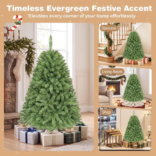 Vista 7 de GOFLAME Árbol de Navidad artificial de 4 pies con soporte de metal plegable