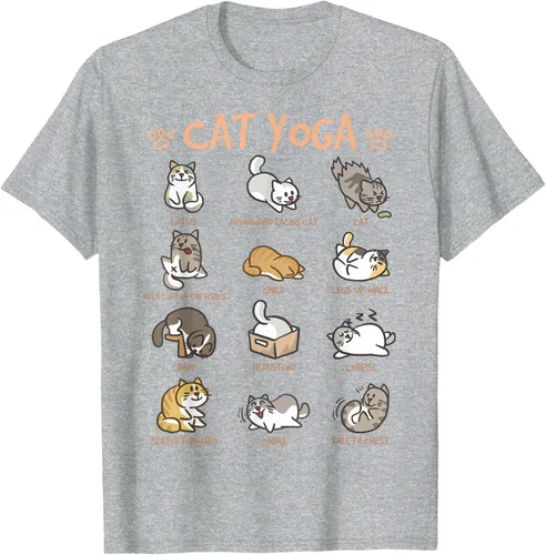 Vista 56 de Cat Yoga Poses Cats Practicing Mindfulness Meditación Kitten - Camiseta, Negro, S
