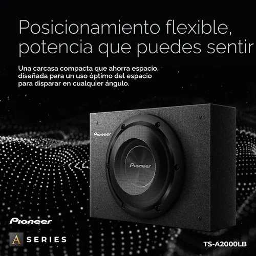 Vista 3 de Pioneer Subwoofer TS-A2000LB Serie A de 8 pulgadas – 700 W máximo, diseño de montaje poco profundo precargado, graves profundos en espacios