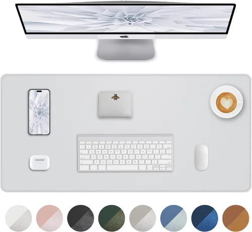 Vista 61 de Tapete protector para escritorio y mouse, antideslizante, de piel sintética, tapete impermeable de escritura para laptop, para oficina y hogar