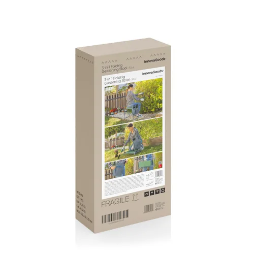 Vista 14 de Banco de Jardinería Plegable con Bolsa para Herramientas 3 en 1 Situl InnovaGoods