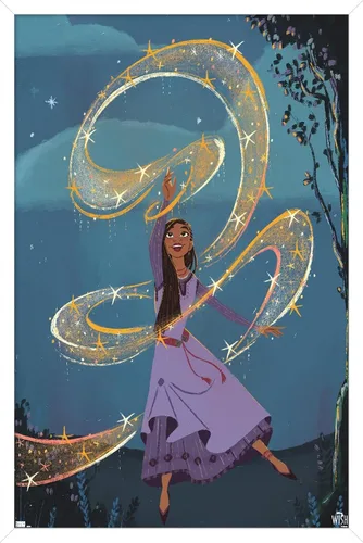 Vista 12 de Trends International Disney Wish - Póster de collage de 6 (Asha), póster de pared, 22.4 pulgadas de largo x 14.7 pulgadas, versión enmarcada