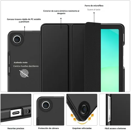 Vista 2 de MoKo Funda para Galaxy Tab A9+/A9 Plus de 11 pulgadas 2023, Funda Protectora Inteligente Delgada con Soporte y Carcasa Trasera Translúcida de PC
