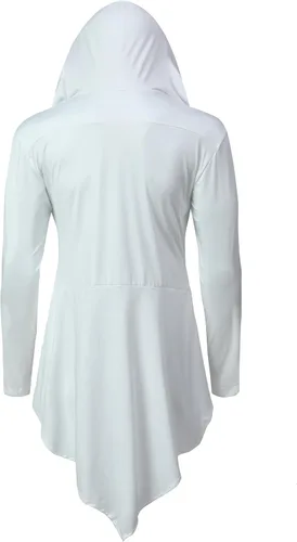 Vista 2 de MO GOOD Abrigo largo con capucha para hombre, estilo renacentista, medieval, con capucha, cuello de chal, para Halloween, cosplay
