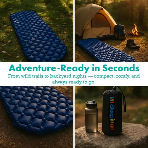 Vista 6 de Sleepingo Colchoneta de dormir ultraligera - Colchón inflable y compacto de aire de camping para mochileros, senderismo - Nuevo